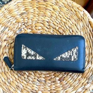 Fendi python monster eye wallet snakeskin
